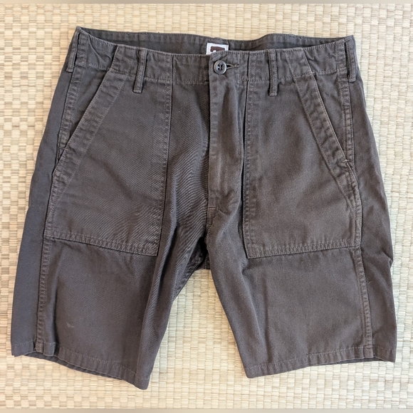 Tellason Canvas Fatigue Shorts Olive Green Men's Size 30 Made in USA
